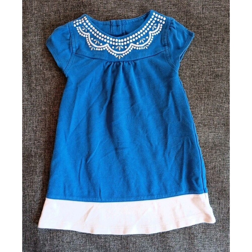 dress 2T Girls Gymboree Blue White Embroidered sleeveless summer baby